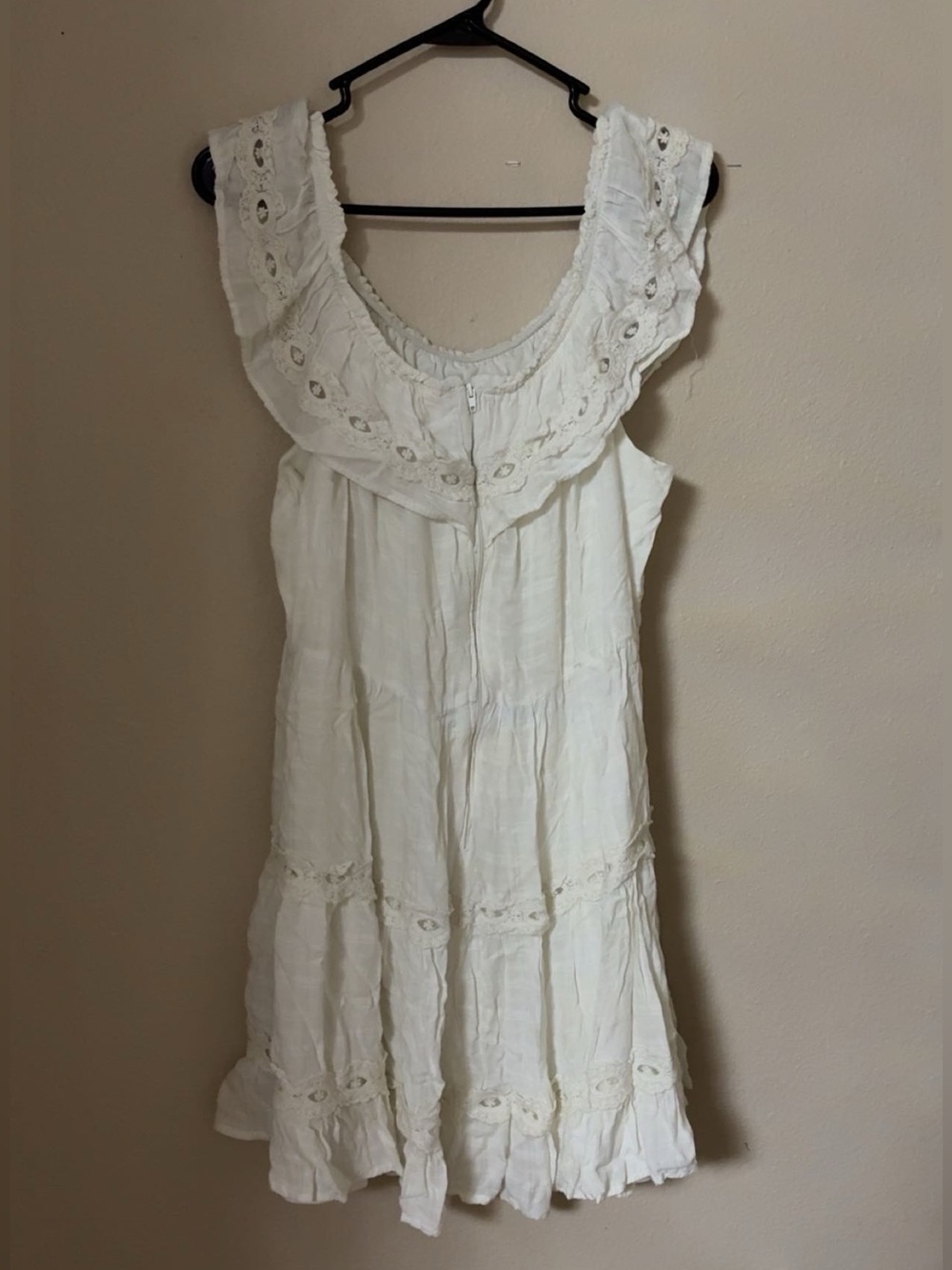 White Eyelet Ruffle Summer Dress - Picture 2 of 2